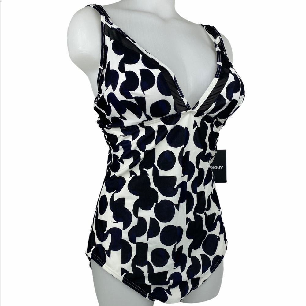 Dkny Mesh Polka Dotted One Piece Swimsuit - Picture 4 of 14
